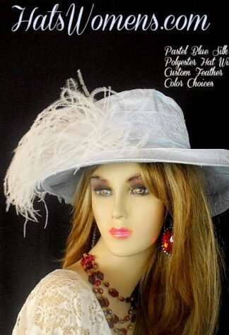 Baby Blue Silk Designer Hat For Women