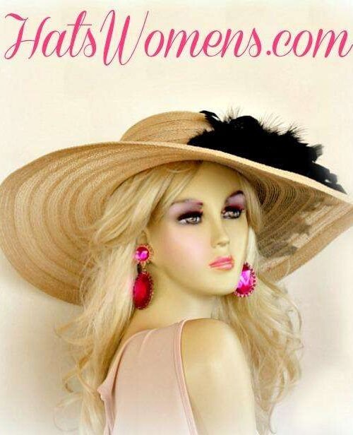Camel Beige Black Dress Kentucky Derby Hat