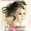 Ivory Black Navy Blue Wedding Fascinator Cocktail Hat Bridal Headpiece - Image 2