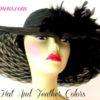 Ladies Ivory Wide Brimmed Designer Hat Choose Feather And Hat Colors, Fashion Church Wedding Kentucky Derby Hats - Image 7
