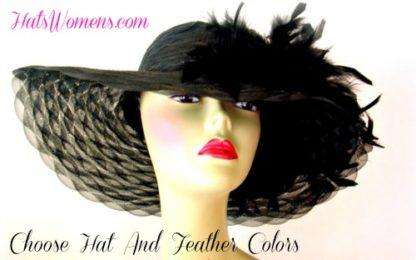 Women's Designer Burgundy Kentucky Derby Dress Wedding Hat, Choose Hat And Feather Colors, Church Formal Fashion Hats - Image 7