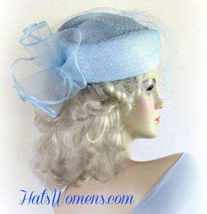 Beige Designer Pillbox Wedding Special Occasion Hat, Women's Hats NY - Image 3