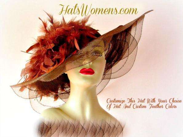 Fashion Hat Navy Blue Red White Ivory Pink, Dress Designer Bridal Hats - Image 6