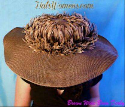 Taupe Brown Wide Brim Kentucky Derby Hat, Women's Designer hats - Image 3