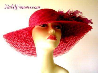 Orange Large Brim Kentucky Derby Hat, Formal Dress Wedding Church Hat Races, 898hnbg - Image 4