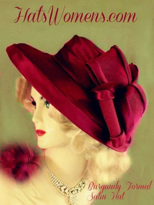 Dress Hats For Women, Kentucky Derby Hats, Hats For Horse Races, Haute Couture Fashion Hats, Formal Wedding Hats, Bridal Headpiece, Cocktail Hats, Mother Of The Bride Hats, Sinamay Straw Hats, Large Big Brim Hats, Hats For Horse Races, Church Sabbath Hats, Satin Hats, Pillbox Veil Hat, Ladies Burgundy Designer Wedding Fashion Church Hat