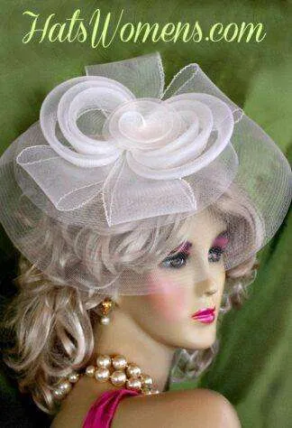 Designer Cocktail Hat White Wedding Fascinator Bridal Wedding Headpiece