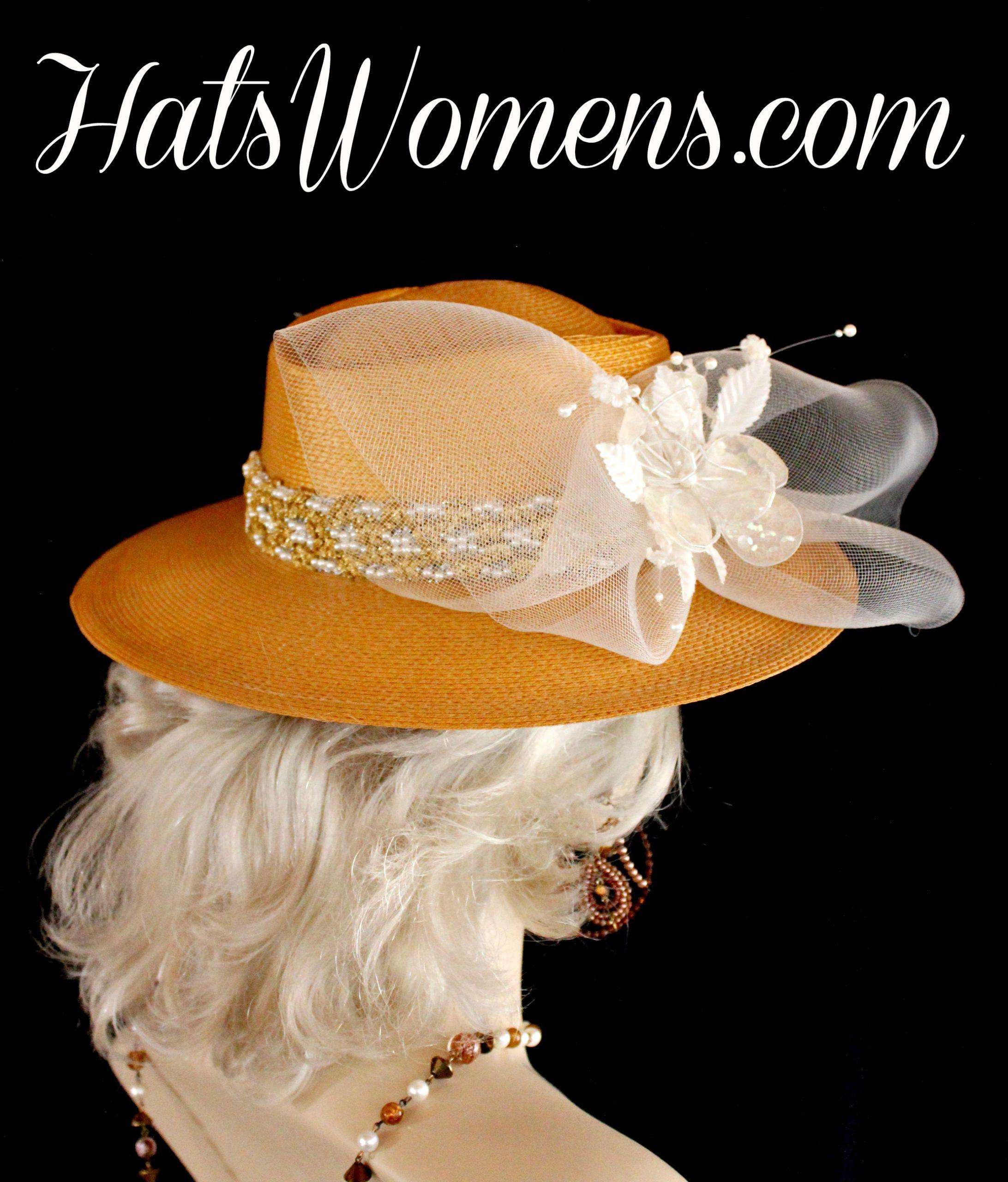 ladies gold hat