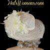 Ladies Ivory Wide Brimmed Designer Hat Choose Feather And Hat Colors, Fashion Church Wedding Kentucky Derby Hats - Image 10