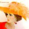 Ladies Ivory Wide Brimmed Designer Hat Choose Feather And Hat Colors, Fashion Church Wedding Kentucky Derby Hats - Image 2