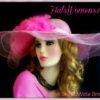 Purple Wide Sheer Brim Formal Designer Fashion Hat With Feathers, Ladies Derby Hats