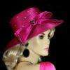 Fuchsia Magenta Pink Satin Church Hat, Women's Satin Dress Hats, Formal Wedding Hats For Woman, Ladies Kentucky Derby Hats