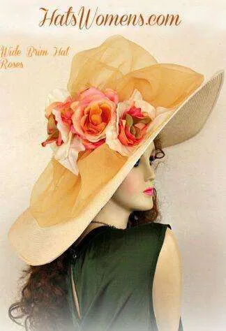 Ivory Coffee Beige Coral Peach Green Wide Brimmed Hat Designer Hats