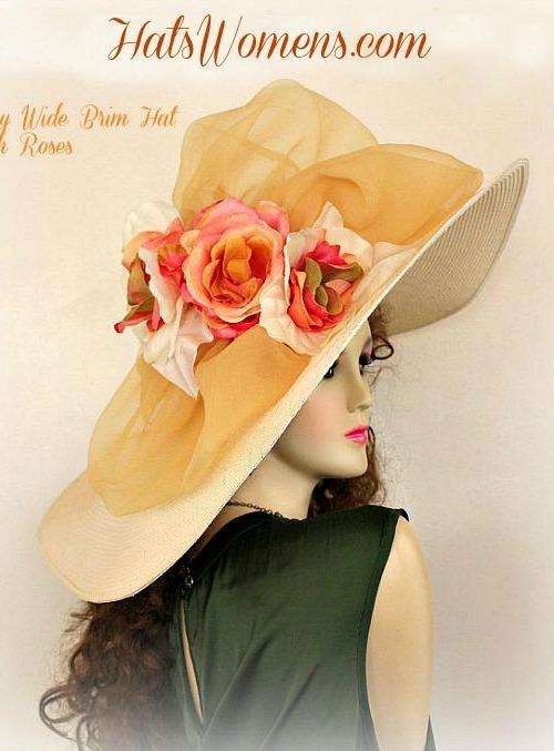 Ivory Coffee Beige Coral Peach Green Wide Brimmed Hat Designer Hats