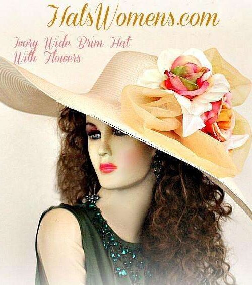 Ivory Coffee Beige Coral Peach Green Wide Brimmed Hat Designer Hats