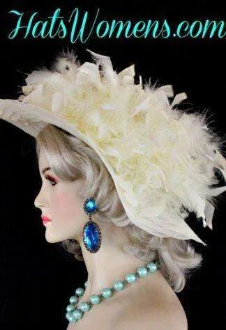 Ivory Wedding Church Hat For Women