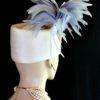 Ivory Baby Blue Silver Dress Hats Woman, Winter Hats For Women, Hats For Weddings, Bridal Couture Hat Headpiece Millinery Headwear Clothing Apparel, Match Your Dress Suits Gowns To This Beautiful Custom Made Hat