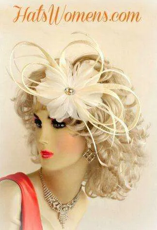 Ivory Or Black Sinamay Straw Fashion Cocktail Hat Wedding Fascinators