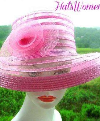 Pink Kentucky Derby Woman's Hat Weddings Brides Church Hats