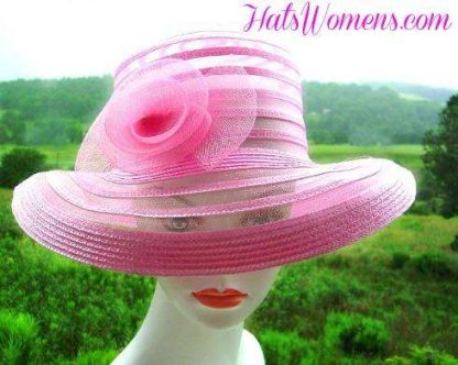 Pink Kentucky Derby Woman's Hat Weddings Brides Church Hats