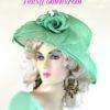 Sea Foam Lime Green Kentucky Derby Hats, Belmont Stakes Hats, Preakness Stakes Hats, Royal Ascot Hats, Triple Crown Racing Hats, Woman's Hats, Women's Hats, Ladies Designer Hats, Dress Hats For Women