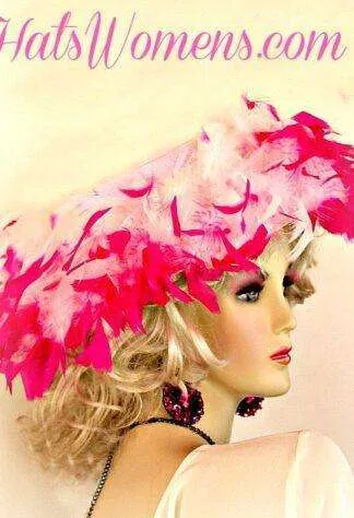 Hot Pink Designer Wedding Fashion Women's Dress Church Hat, Customize This Hat