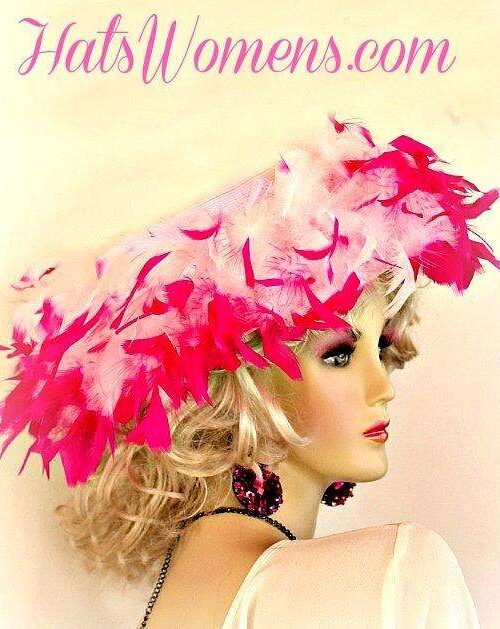 Hot Pink Designer Wedding Fashion Women's Dress Church Hat, Customize This Hat