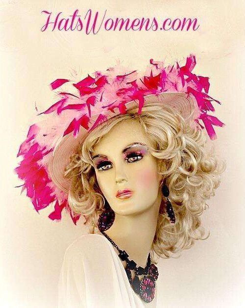 Hot Pink Designer Wedding Fashion Women’s Dress Church Hat, Customize This Hat 2 Hot Pink Designer Wedding Fashion Women's Dress Church Hat, Customize This Hat