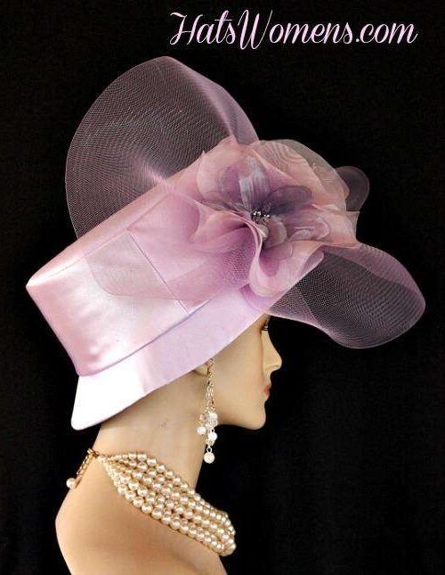 Lilac Lavender Purple Satin Formal Church Wedding Bridal Hat Flowers, Hats For Horse Races 2 Lilac Lavender Purple Satin Formal Church Wedding Bridal Hat Flowers, Hats For Horse Races