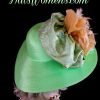Lime Green Golden Yellow Paisley Bow Kentucky Derby Hat, Woman's Dress Wedding Hats