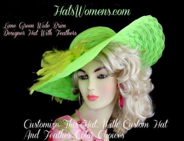 Women's Designer Red Couture Dress Wedding Hat, Choose Hat And Feather Colors, Church Formal Fashion Hats - Image 5