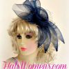 Ivory Black Navy Blue Wedding Fascinator Cocktail Hat Bridal Headpiece - Image 3