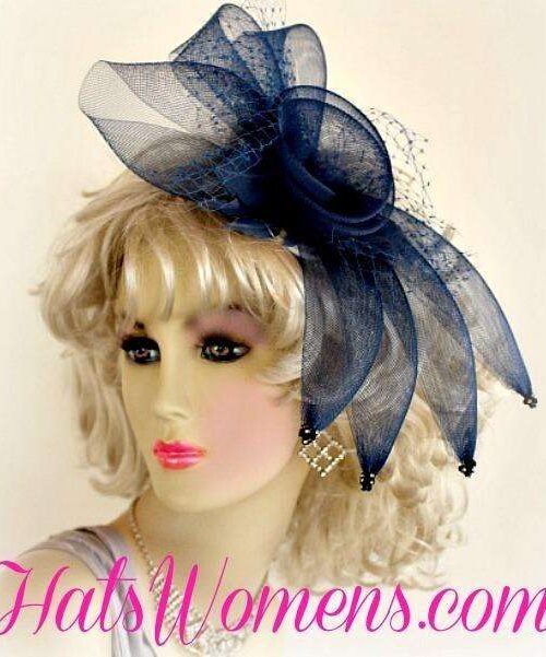 Navy Blue Cocktail Hat Mother Of The Bride Tea Party Headpiece Fascinator