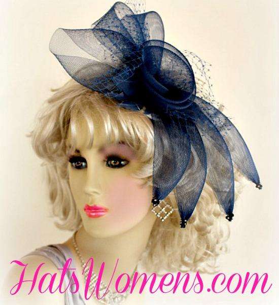 Navy mother of the bride hats online