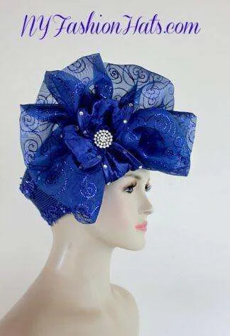 Dress Hats For Women, Kentucky Derby Hats, Hats For Horse Races, Haute Couture Fashion Hats, Formal Wedding Hats, Bridal Headpiece, Cocktail Hats, Mother Of The Bride Hats, Sinamay Straw Hats, Large Big Brim Hats, Hats For Horse Races, Church Sabbath Hats, Satin Hats, Pillbox Veil Hat, Ladies Royal Blue Exotic Pillbox Hat, Women's Designer Hats, Fashion Hats, Formal Church Hats, Hats With Rhinestones Bows, Custom Couture Women's Dress Hats