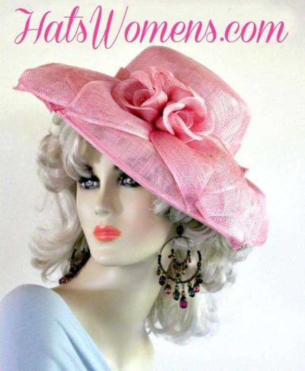 Orange Sinamay Straw Wide Brim Wedding Hat Women's Designer Dress Kentucky Derby Hats