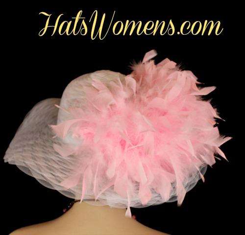 Ladies Purple Wide Brimmed Designer Hat Choose Feather And Hat Colors, Fashion Hats