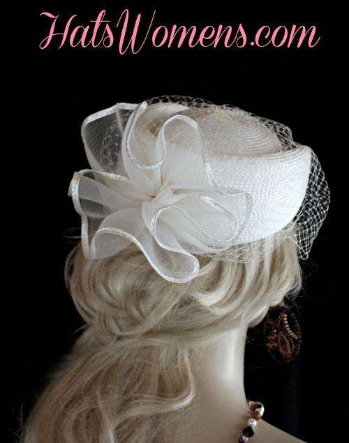 white pillbox hats for sale