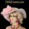 Ladies Ivory Wide Brimmed Designer Hat Choose Feather And Hat Colors, Fashion Church Wedding Kentucky Derby Hats - Image 13