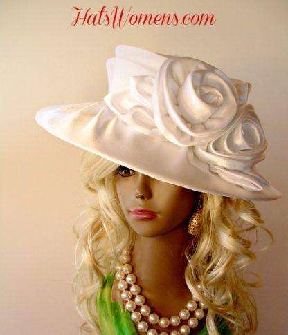 Pink Satin Bridal Designer Hat Available In Colors, Wedding Hats - Image 6