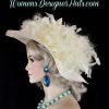 Wide Brim Designer Fashion Hat Embellished With Feathers