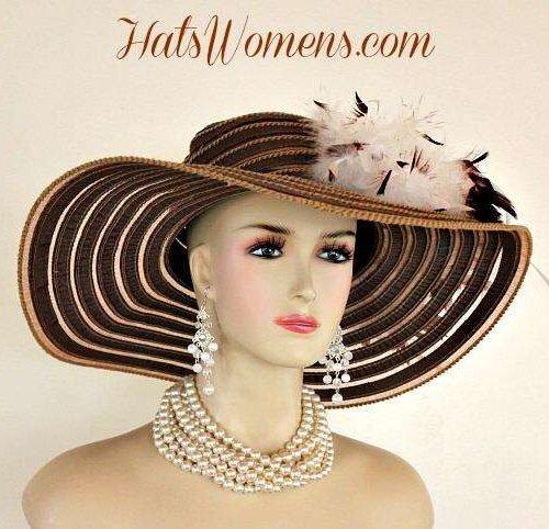 womensbrownhats_widebrimmedhats_featherhats_ladiesderbyhats_hatsforhorseraces_springfashionhats_designerhats_dresshats_womansweddinghats.jpg