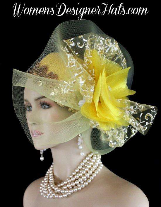 wedding hats yellow