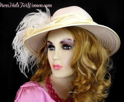 beigehats_ivoryhats_ladieshats_kentuckyderbyhats_womanshats_customfeatherhats_couturehats_bridalhats_hatsforweddings_formalhats Lady's Soft Beige Ivory Kentucky Derby Hat With Feathers, Custom Wedding Hats For Woman, Designer Fashion Church Hats, Bridal Haute Couture Hats Brides