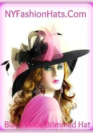 black_hotpink_designer_hat_formal_hats_church_millinery_clothing_apparel_headwear_womens_ladies_nyfashionhats_images_photos_high_heels Dress Hats For Women, Kentucky Derby Hats, Hats For Horse Races, Haute Couture Fashion Hats, Formal Wedding Hats, Bridal Headpiece, Cocktail Hats, Mother Of The Bride Hats, Sinamay Straw Hats, Large Big Brim Hats, Hats For Horse Races, Church Sabbath Hats, Satin Hats, Pillbox Veil Hat, Ladies Black Pink Formal Church Wedding Dress Hat, Designer Hats For Women, Bridal Couture Headpiece Hats
