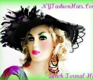 womens_black_hats_designer_fashion_images_clubmed_hotels_galthouse_nyfashionhats Ladies Black White Purple Wide Brimmed Designer Hat, Custom Black Fashion Church Wedding Hats Woman, Bridal, Hats For Horse Races, Melbourne Cup Hats