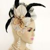 Black Beige Sinamay Straw Cocktail Hat, Women's Wedding Fascinators For The Kentucky Derby, Sinamay Hats For Weddings Church Special Occasion, Dress Designer Fashion Hats For Woman Women