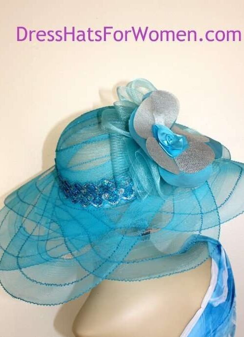 turquoisehatswoman_womanshats_ladiesfashionhats_designerhatsforwomen_chruchhats_metallicsilverhats_hatsforweddings_bridalcouture_bridalheadpieces Kentucky Derby Hats, Turquoise Blue Metallic Silver Wide Brim Hats, Hats For Church Formal Weddings Brides, Special Occasion Couture Hats, Designer Hats For Women