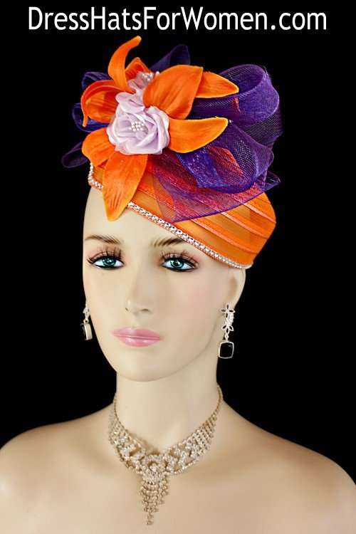 orange hats and fascinators
