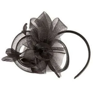 Ladies Black Hairband Cocktail Hat Fascinator Designer Headpiece 4G9